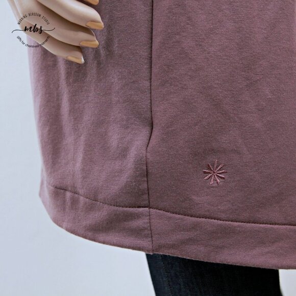 Athleta Balance Flora Mauve Heather Crew Neck Hidden Pockets Mini Dress Women M - Picture 7 of 10